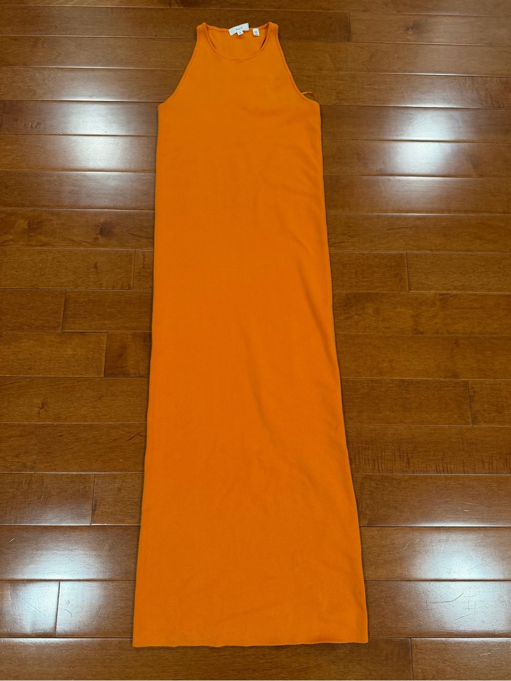 A.L.C. Orange Cotton Blend Stretch Racerback Sleeveless Marc Dress Sz. M - Picture 2 of 8